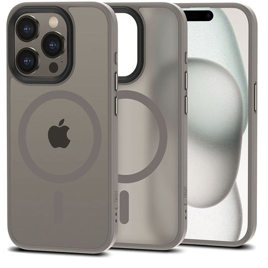 MagSafe Case for Apple iPhone 15 Pro Max, Tech-Protect, Magmat, Magmat, Gray