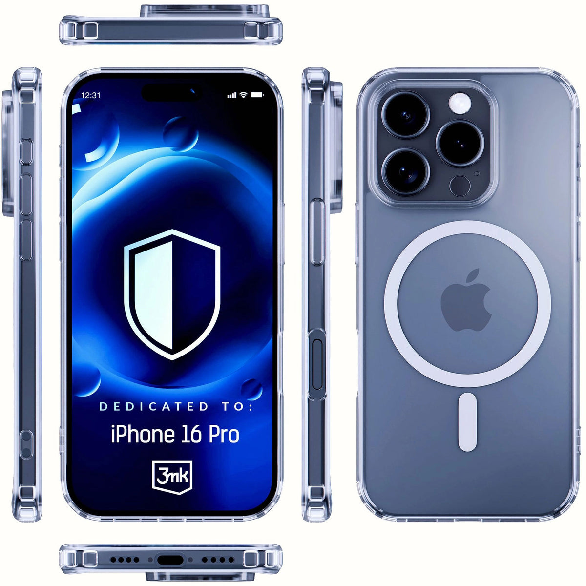Etui MagSafe do Apple iPhone 16 Pro, 3MK, MagCase, MagCase, przezroczyste