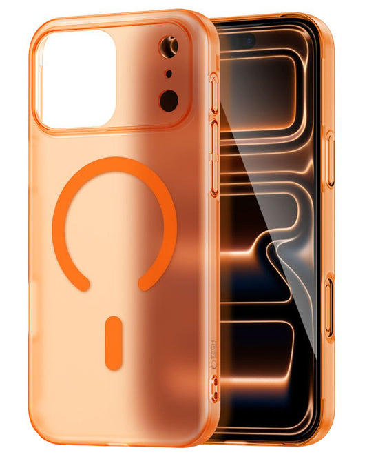 Etui MagSafe dla Apple iPhone 17 Pro, Tech-Protect, MagSlim, Matowa Pomarańczowa