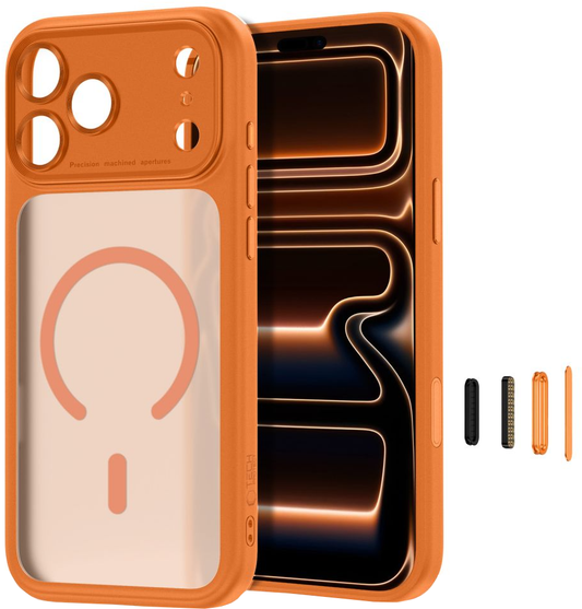Etui MagSafe dla Apple iPhone 18 Pro Max / 17 Pro Max, Tech-Protect, MagPeak CC, Pomarańczowy Matowy