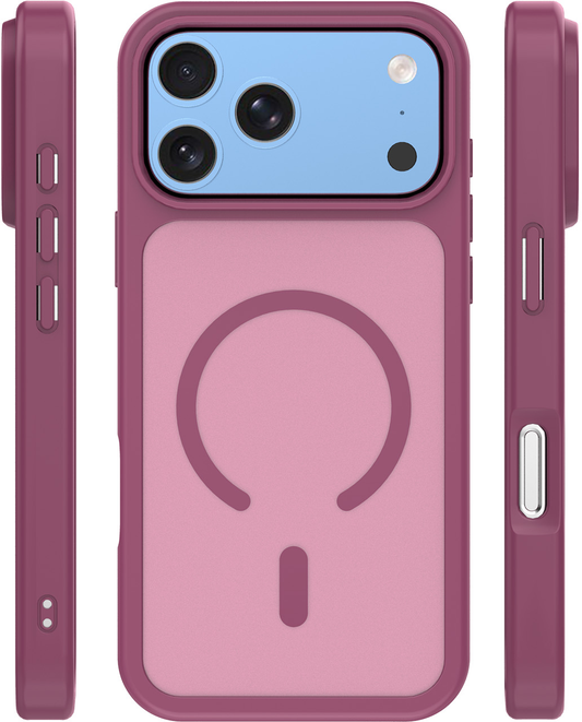 Etui MagSafe do Apple iPhone 18 Pro Max / 17 Pro Max, OEM, Mag Matt Big Hole, Wiśniowe