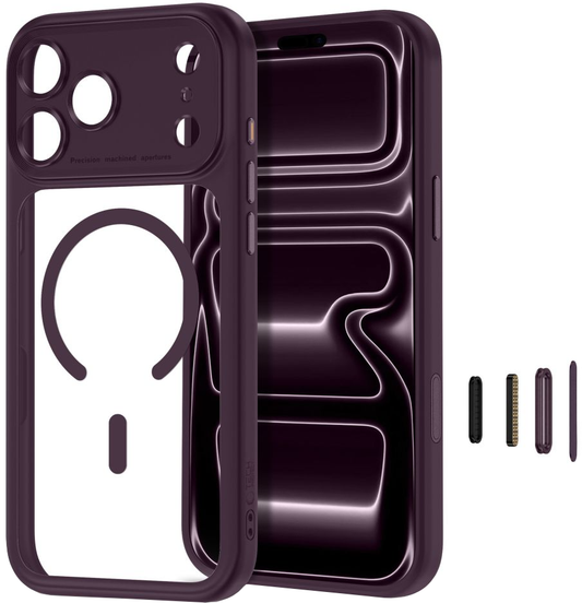 Etui MagSafe do Apple iPhone 18 Pro Max / 17 Pro Max, Tech-Protect, MagPeak CC, Czerwony Przezroczysty