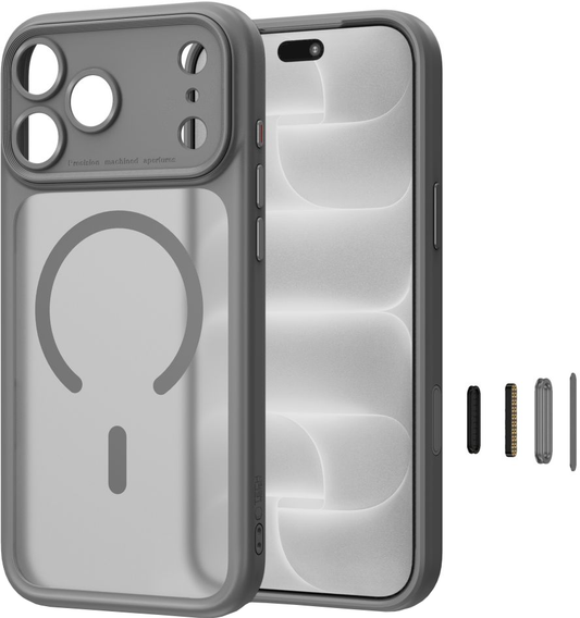 Etui MagSafe do Apple iPhone 18 Pro Max / 17 Pro Max, Tech-Protect, MagPeak CC, matowy szary