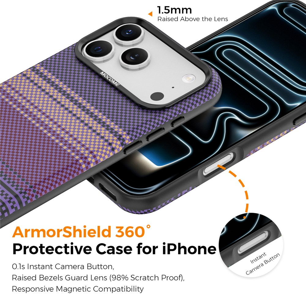 Etui MagSafe do Apple iPhone 17 Pro, OEM, Gradient Rainbow, Fioletowy