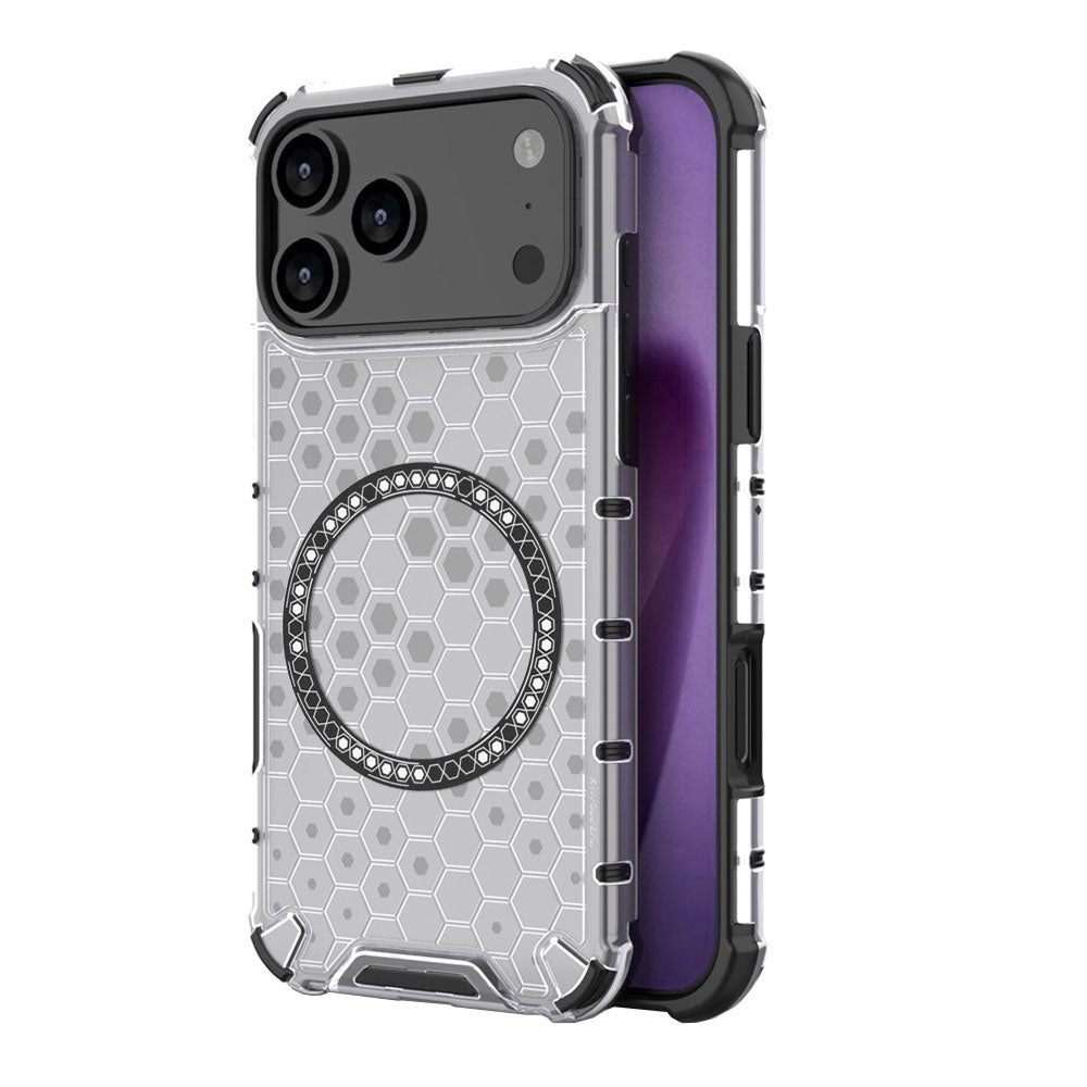 Etui MagSafe dla Apple iPhone 17 Pro, Techsuit, HoneyComb Shield, Białe
