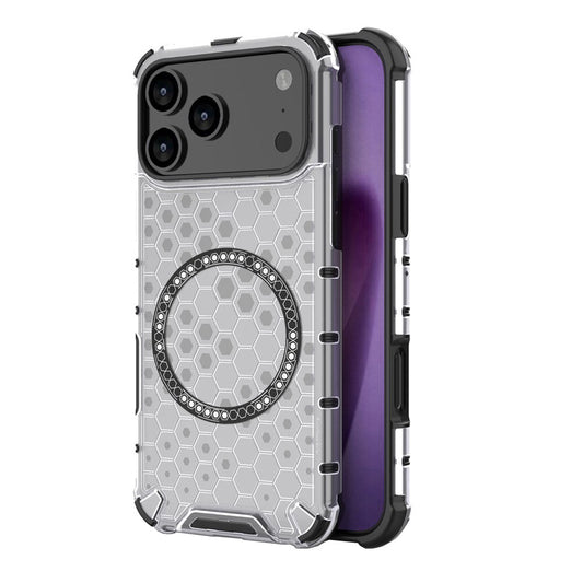 MagSafe Case for Apple iPhone 17 Pro, Techsuit, HoneyComb Shield, White