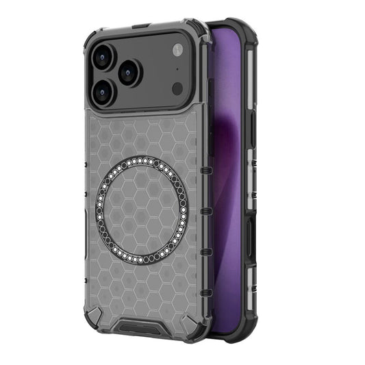 MagSafe Case for Apple iPhone 17 Pro, Techsuit, HoneyComb Shield, Black