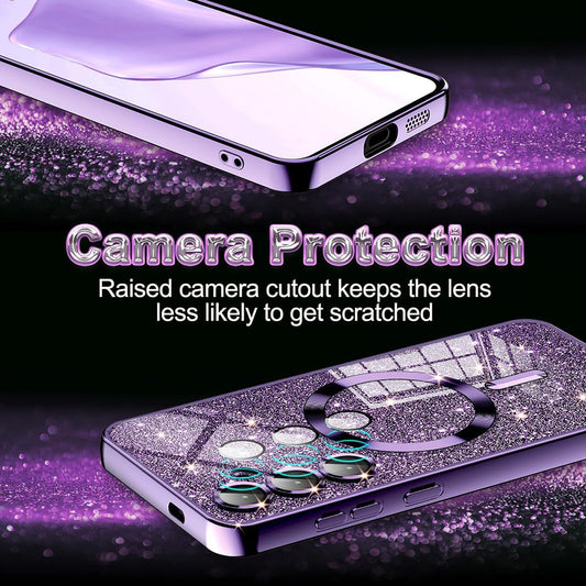 Etui MagSafe do Apple iPhone 12 Pro, Techsuit, Luxury Glitter, Srebrne