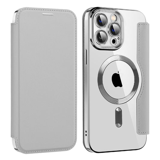 Etui MagSafe do Apple iPhone 13 Pro, Techsuit, SmartMag Book, Szary