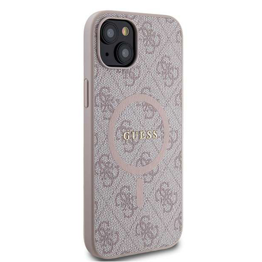 Etui MagSafe dla Apple iPhone 14, Guess, 4G Ring Classic Logo, Różowy