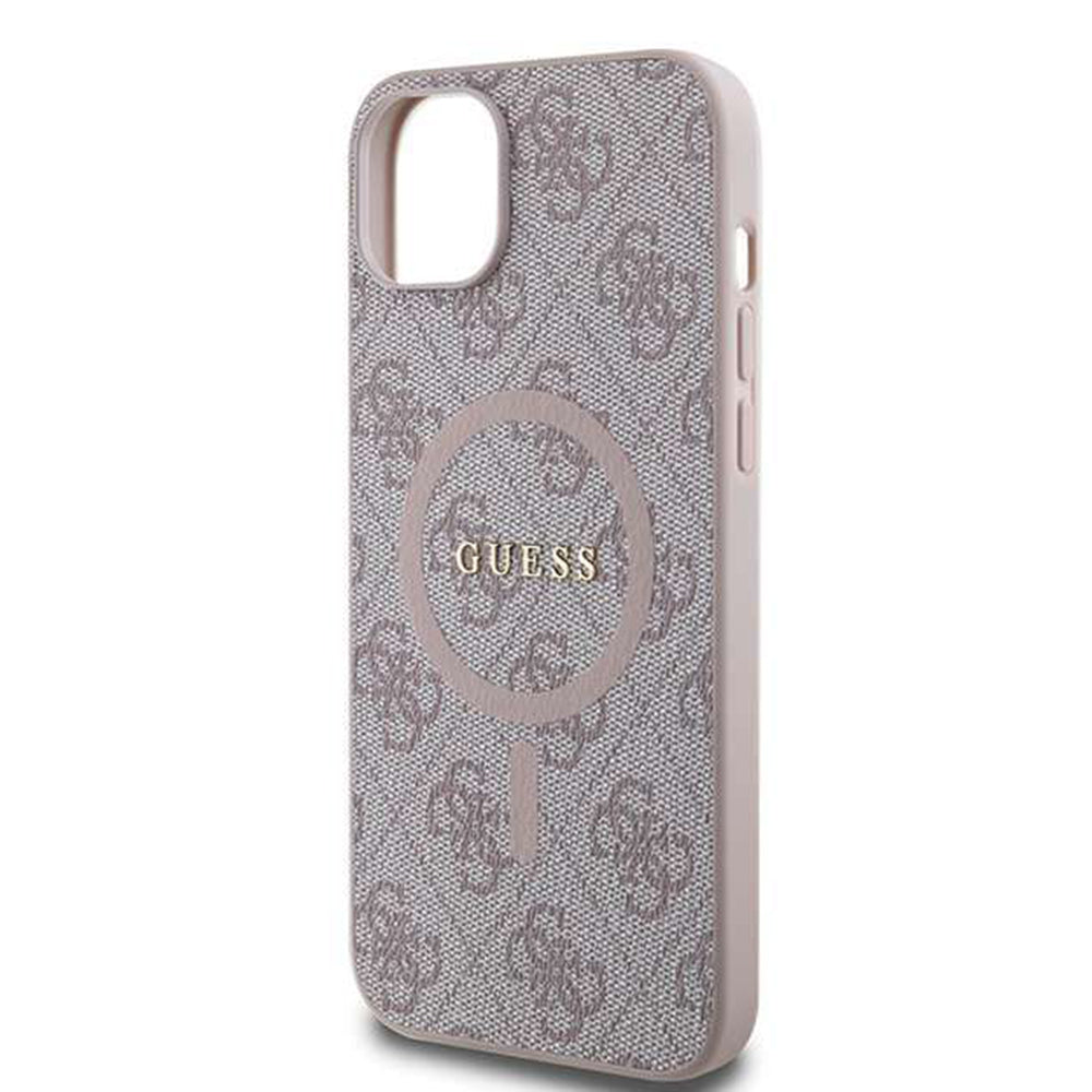 Etui MagSafe dla Apple iPhone 14, Guess, 4G Ring Classic Logo, Różowy
