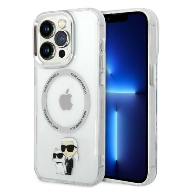 Etui MagSafe dla Apple iPhone 14 Pro, Karl Lagerfeld, Ikonik Karl & Choupette, Przezroczyste