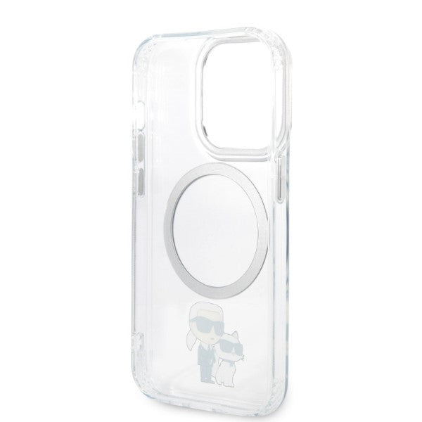 Etui MagSafe dla Apple iPhone 14 Pro, Karl Lagerfeld, Ikonik Karl & Choupette, Przezroczyste