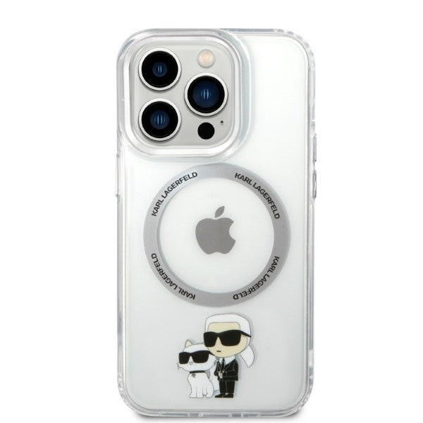 Etui MagSafe dla Apple iPhone 14 Pro, Karl Lagerfeld, Ikonik Karl & Choupette, Przezroczyste