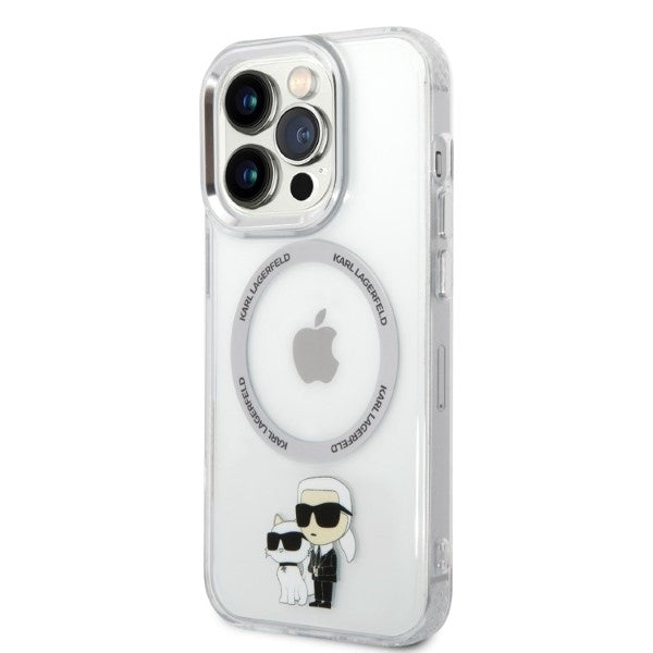 Etui MagSafe dla Apple iPhone 14 Pro, Karl Lagerfeld, Ikonik Karl & Choupette, Przezroczyste