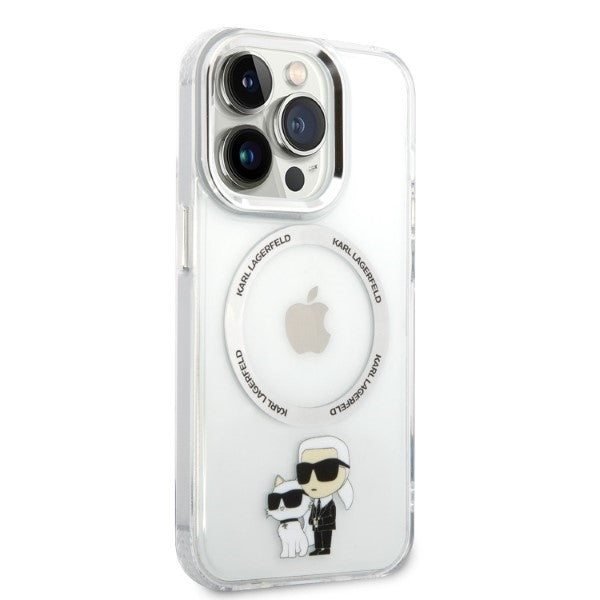 Etui MagSafe dla Apple iPhone 14 Pro, Karl Lagerfeld, Ikonik Karl & Choupette, Przezroczyste