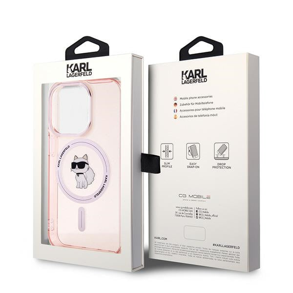 Etui MagSafe dla Apple iPhone 14 Pro Max, Karl Lagerfeld, IML Choupette, Różowy