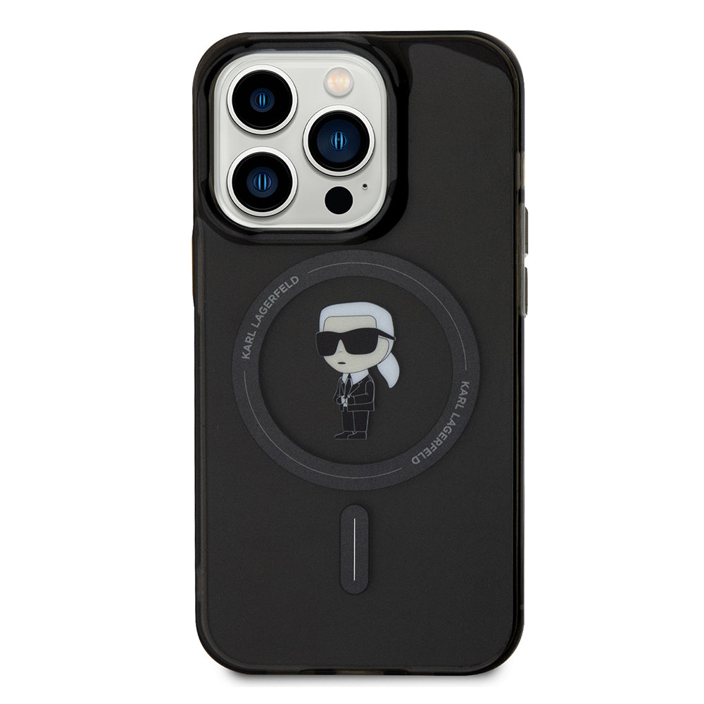 Etui MagSafe dla Apple iPhone 14 Pro Max, Karl Lagerfeld, IML Ikonik Karl, Czarne