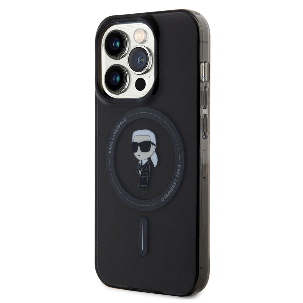 Etui MagSafe dla Apple iPhone 14 Pro Max, Karl Lagerfeld, IML Ikonik Karl, Czarne
