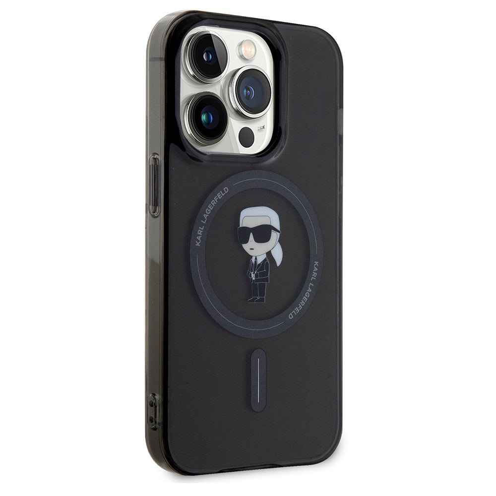 Etui MagSafe dla Apple iPhone 14 Pro Max, Karl Lagerfeld, IML Ikonik Karl, Czarne