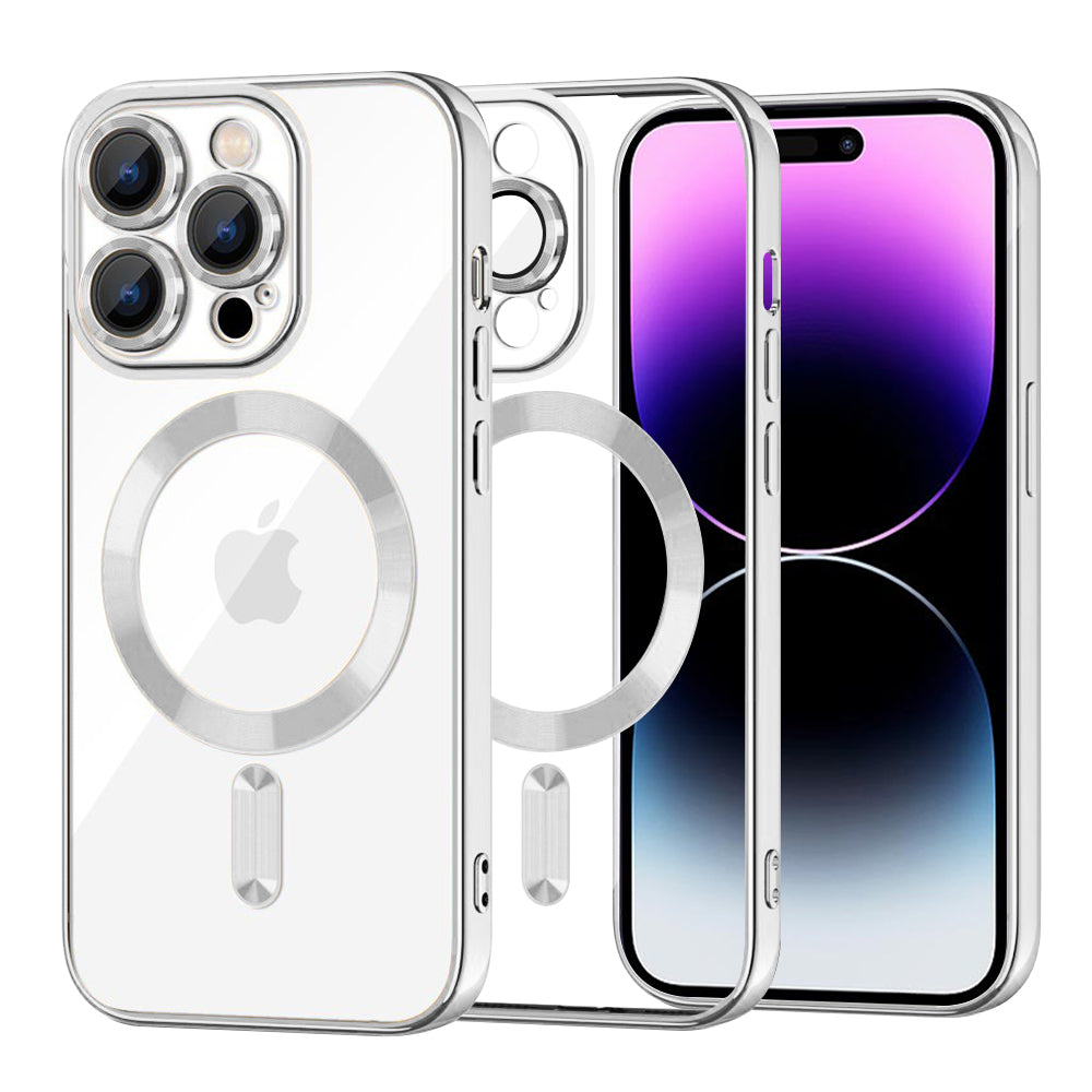 Etui MagSafe do Apple iPhone 14 Pro Max, Techsuit, Luxury Crystal, Srebrne