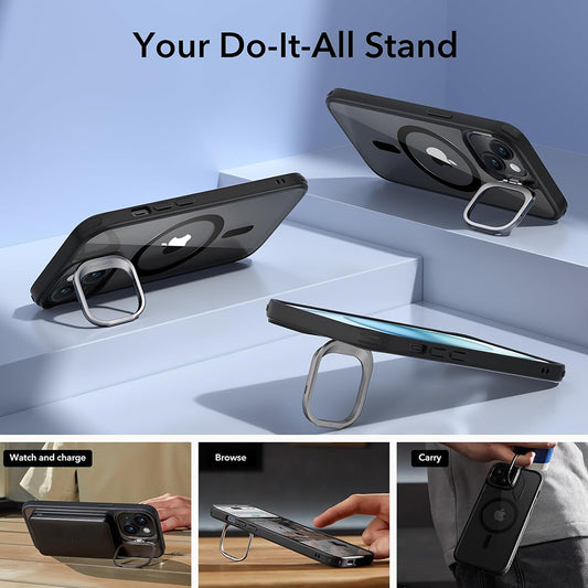 Etui MagSafe do Apple iPhone 15, ESR, Classic Hybrid Kickstand, Czarna Przezroczysta