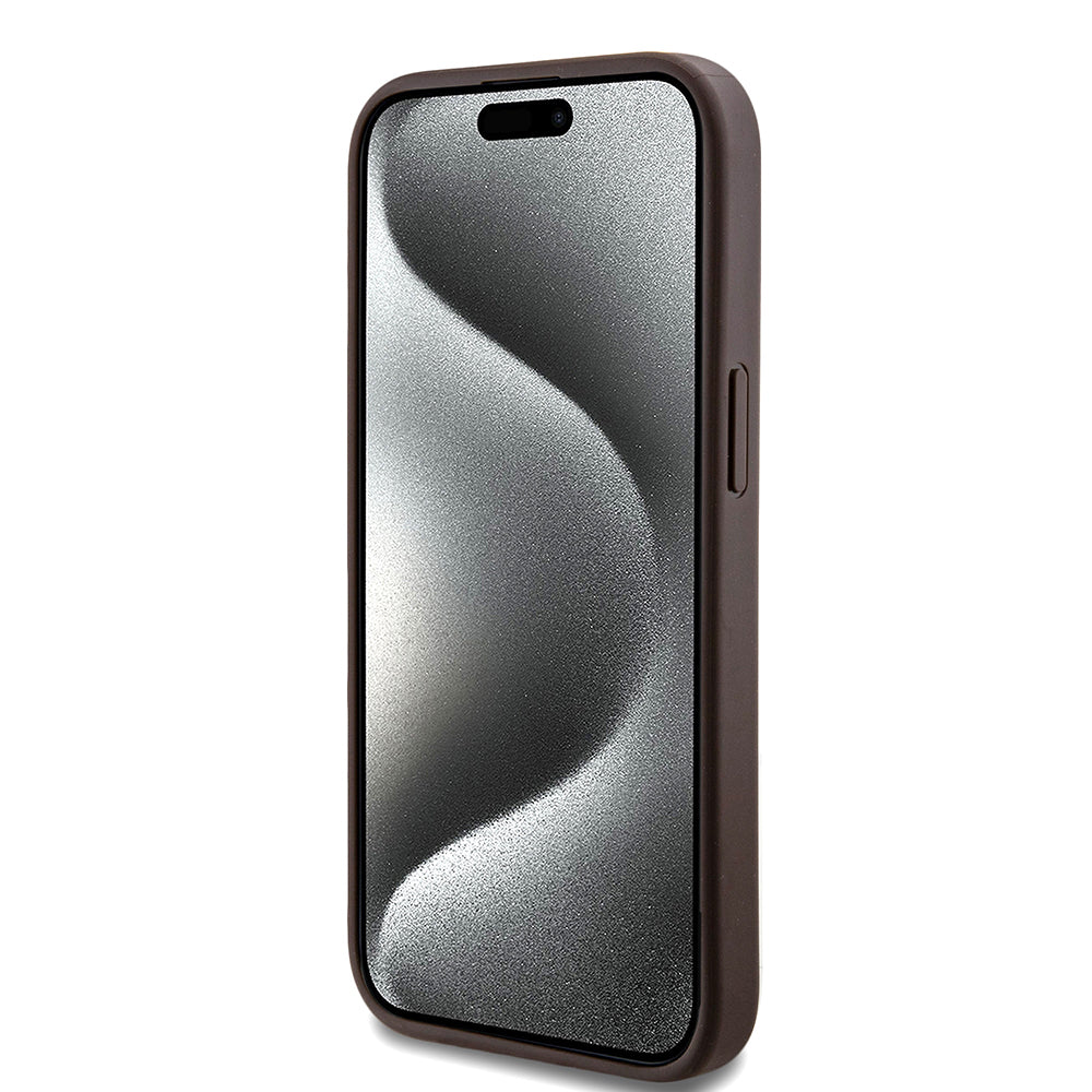 Etui MagSafe dla Apple iPhone 15, Guess, Kolekcja 4G, Brązowy