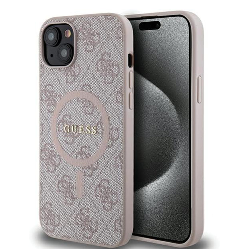 Etui MagSafe dla Apple iPhone 15, Guess, Kolekcja 4G, Różowy