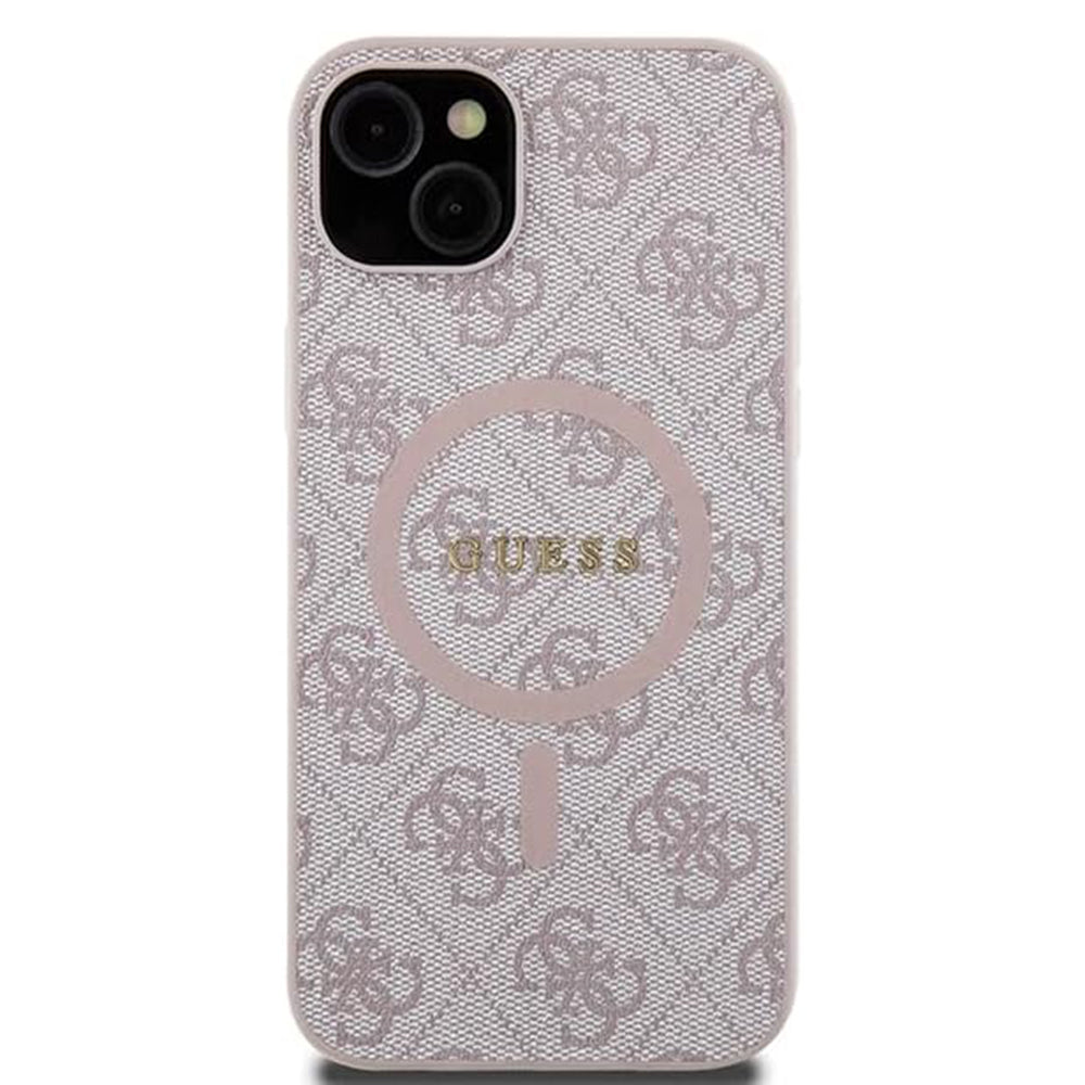 Etui MagSafe dla Apple iPhone 15, Guess, Kolekcja 4G, Różowy