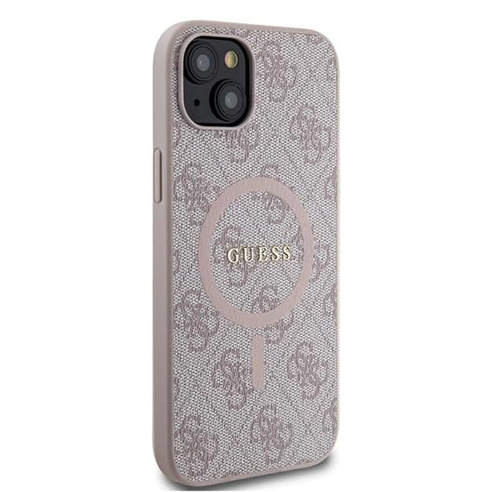 Etui MagSafe dla Apple iPhone 15, Guess, Kolekcja 4G, Różowy
