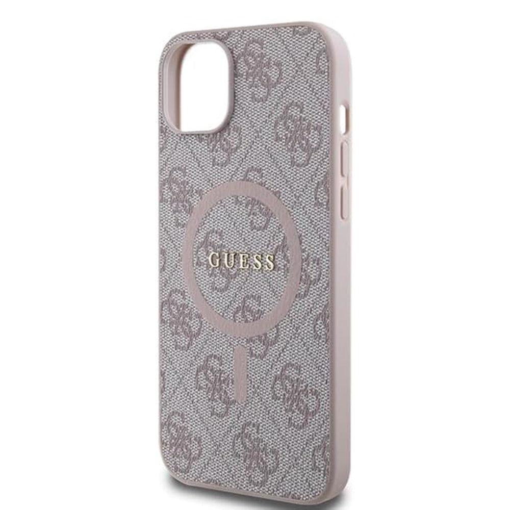 Etui MagSafe dla Apple iPhone 15, Guess, Kolekcja 4G, Różowy