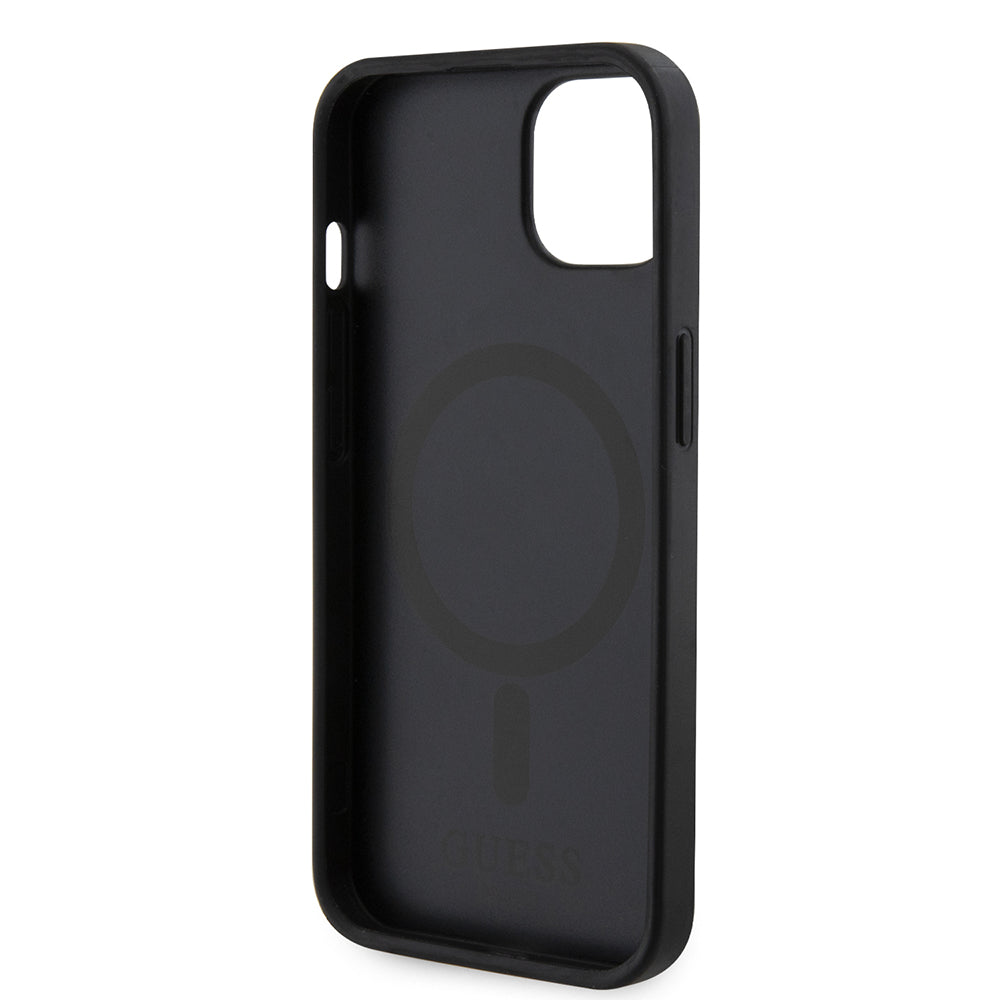 MagSafe Case for Apple iPhone 15, Guess, GCube Stripes, Black