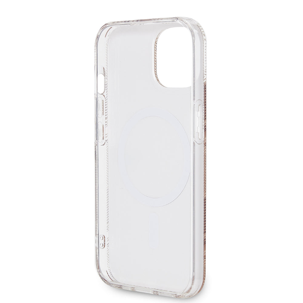Etui MagSafe dla Apple iPhone 15, Guess, IML Gcube, Brązowy