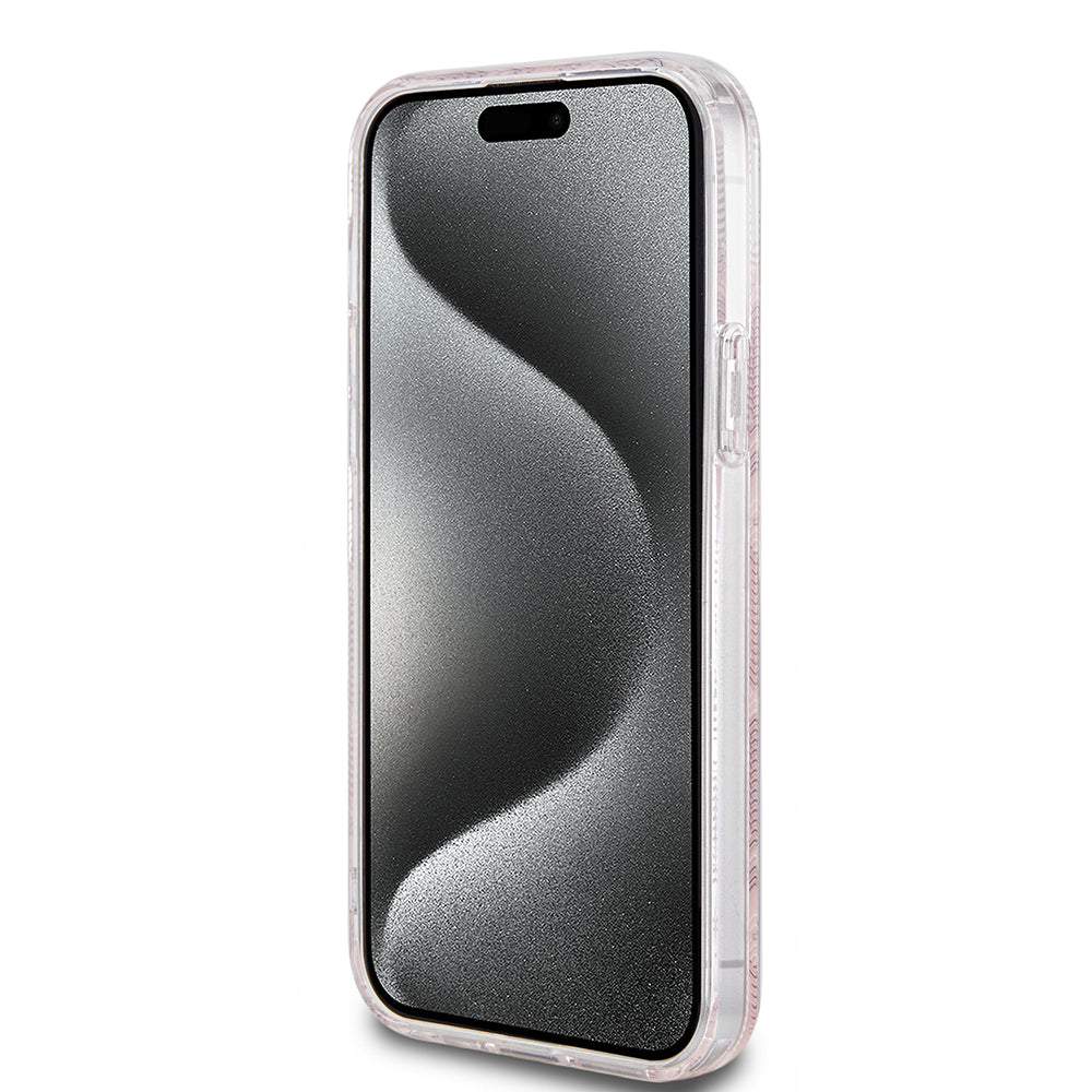 Etui MagSafe dla Apple iPhone 15, Guess, IML Gcube, Różowy