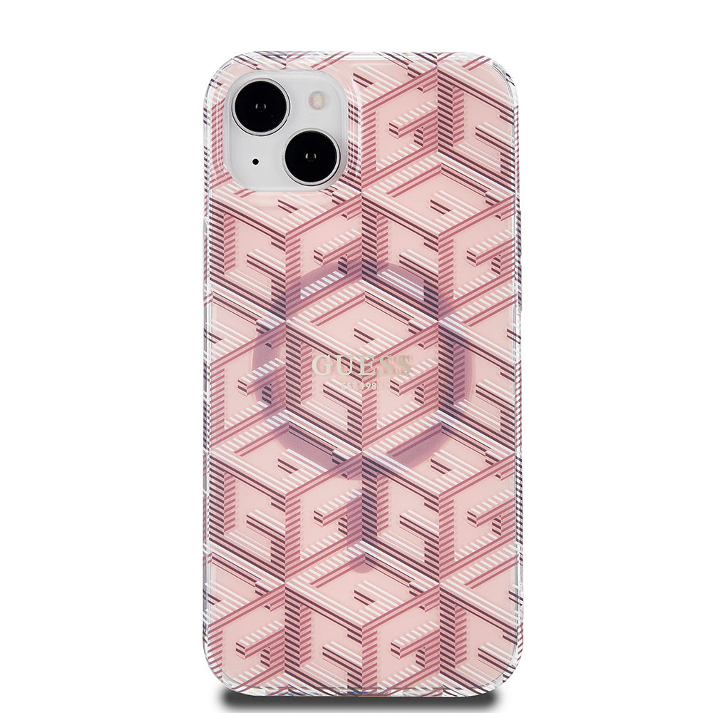 Etui MagSafe dla Apple iPhone 15, Guess, IML Gcube, Różowy