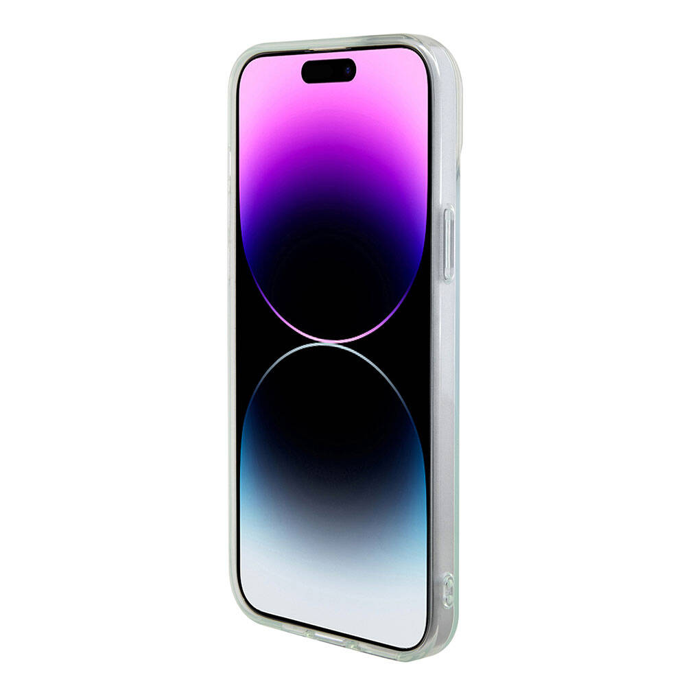 Etui MagSafe dla Apple iPhone 15, Guess, IML Iridescent, Turkusowy