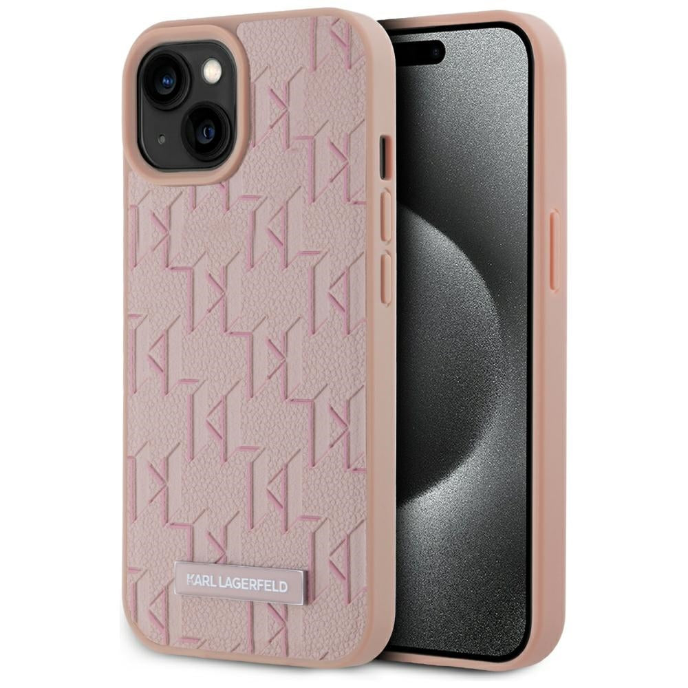 Etui MagSafe dla Apple iPhone 15, Karl Lagerfeld, Hot Stamp, Różowy