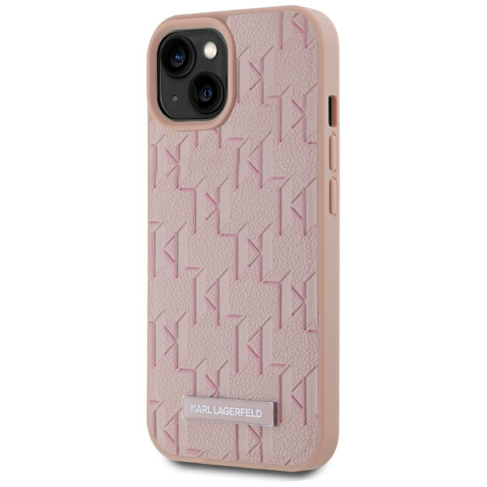 Etui MagSafe dla Apple iPhone 15, Karl Lagerfeld, Hot Stamp, Różowy