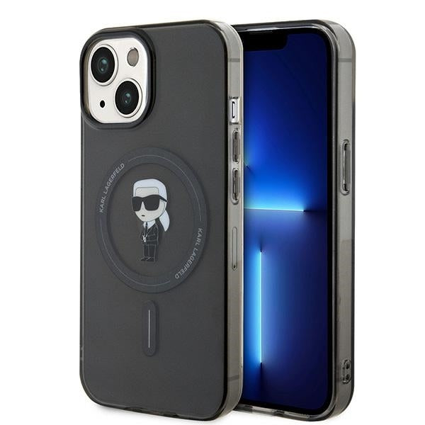 Etui MagSafe dla Apple iPhone 15, Karl Lagerfeld, IML Ikonik Karl, Czarne