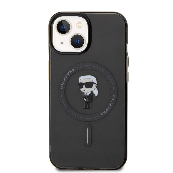 Etui MagSafe dla Apple iPhone 15, Karl Lagerfeld, IML Ikonik Karl, Czarne