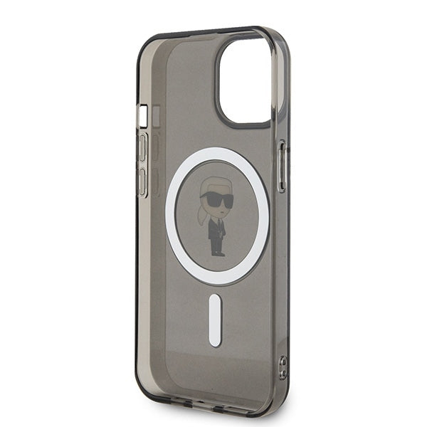 Etui MagSafe dla Apple iPhone 15, Karl Lagerfeld, IML Ikonik Karl, Czarne