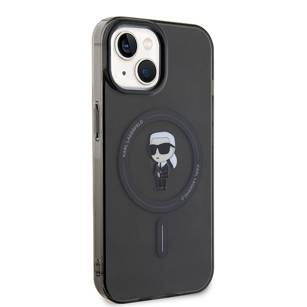 Etui MagSafe dla Apple iPhone 15, Karl Lagerfeld, IML Ikonik Karl, Czarne