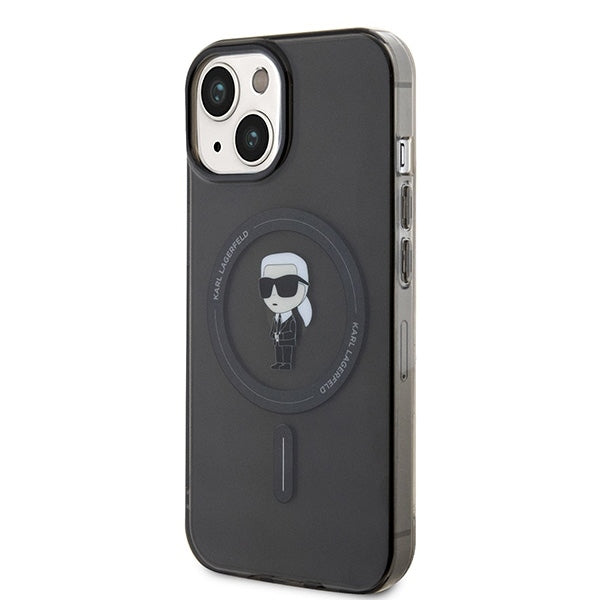 Etui MagSafe dla Apple iPhone 15, Karl Lagerfeld, IML Ikonik Karl, Czarne