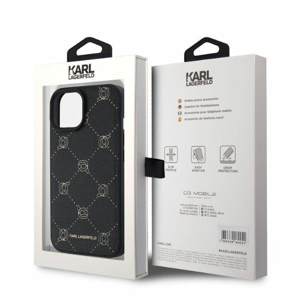 Etui MagSafe dla Apple iPhone 15, Karl Lagerfeld, Karl's Head, Czarne