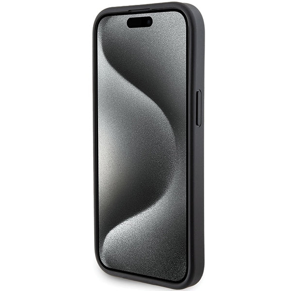 MagSafe Case for Apple iPhone 15, Karl Lagerfeld, Saffiano Gripstand Choupette, Black