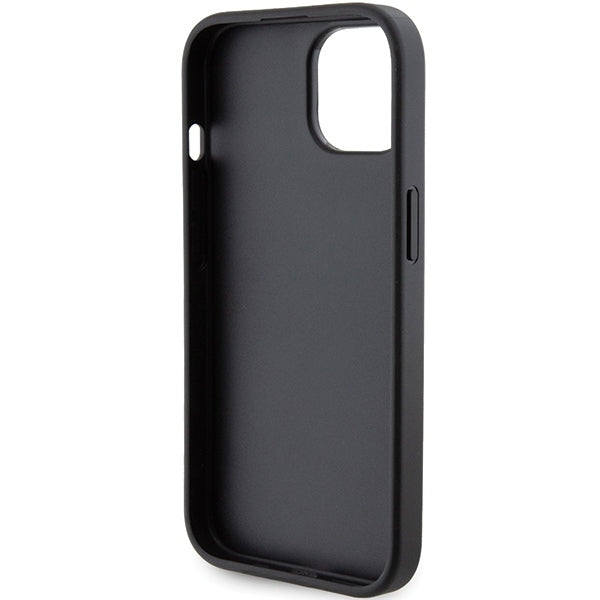 Etui MagSafe dla Apple iPhone 15, Karl Lagerfeld, Saffiano Gripstand Karl & Choupette, Czarne