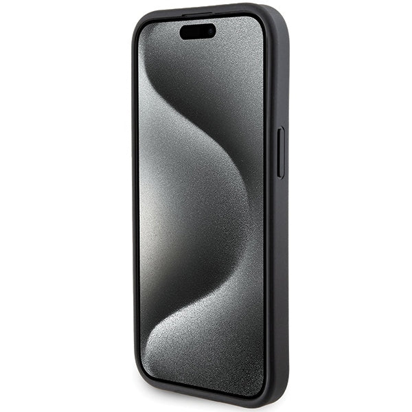 Etui MagSafe dla Apple iPhone 15, Karl Lagerfeld, Saffiano Gripstand Karl & Choupette, Czarne