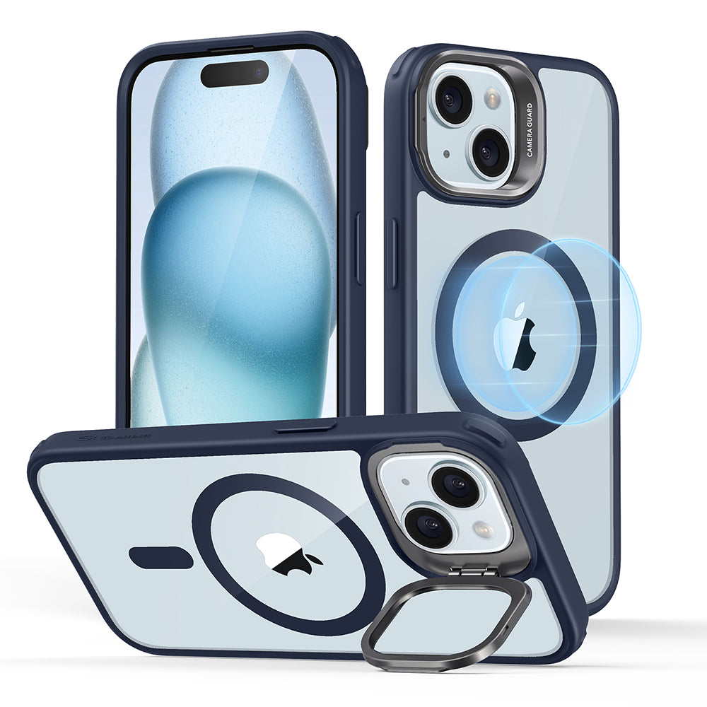 Etui MagSafe dla Apple iPhone 15 Plus, ESR, Classic Hybrid Kickstand, Przezroczysty Granatowy