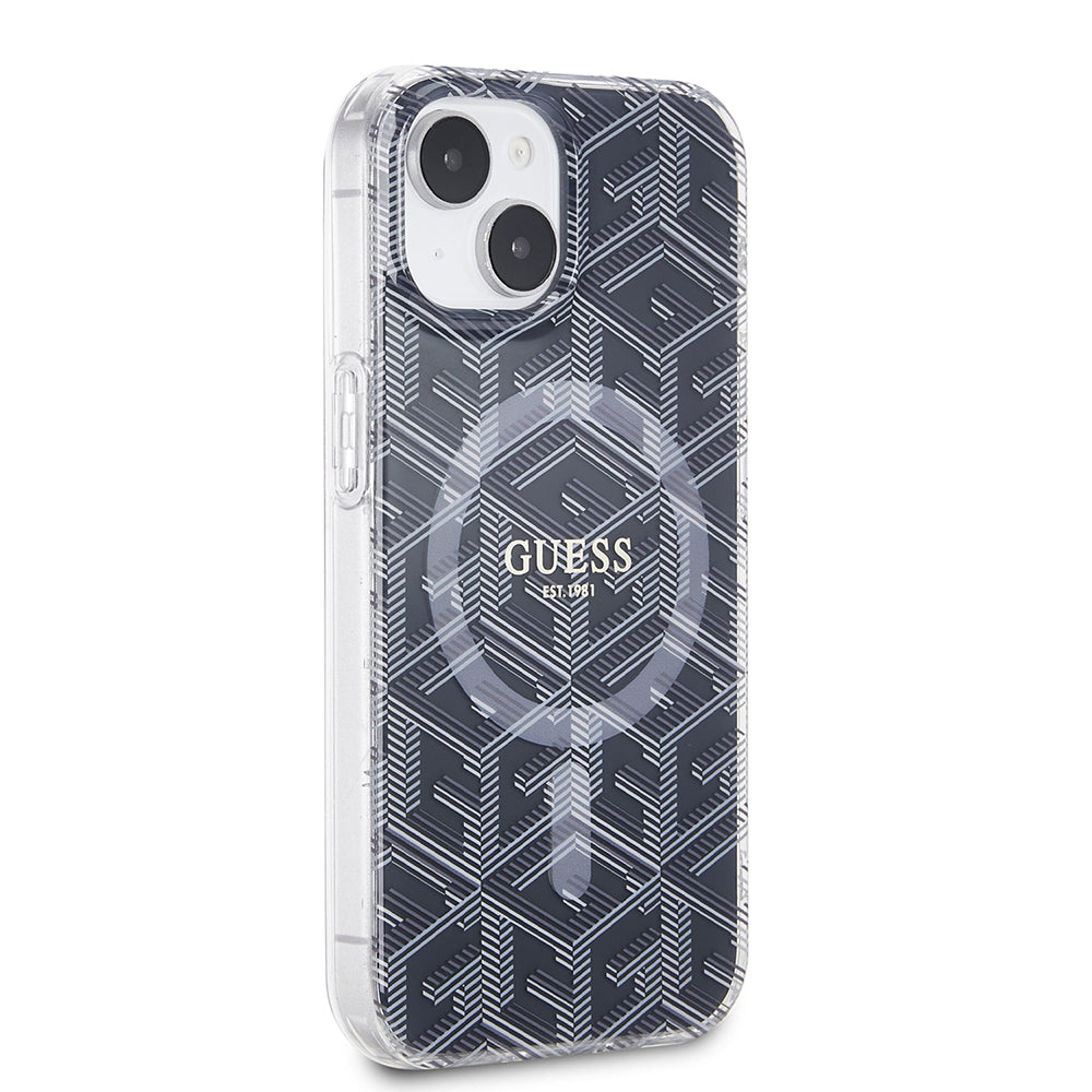 Etui MagSafe dla Apple iPhone 15 Plus, Guess, IML Gcube, Czarne