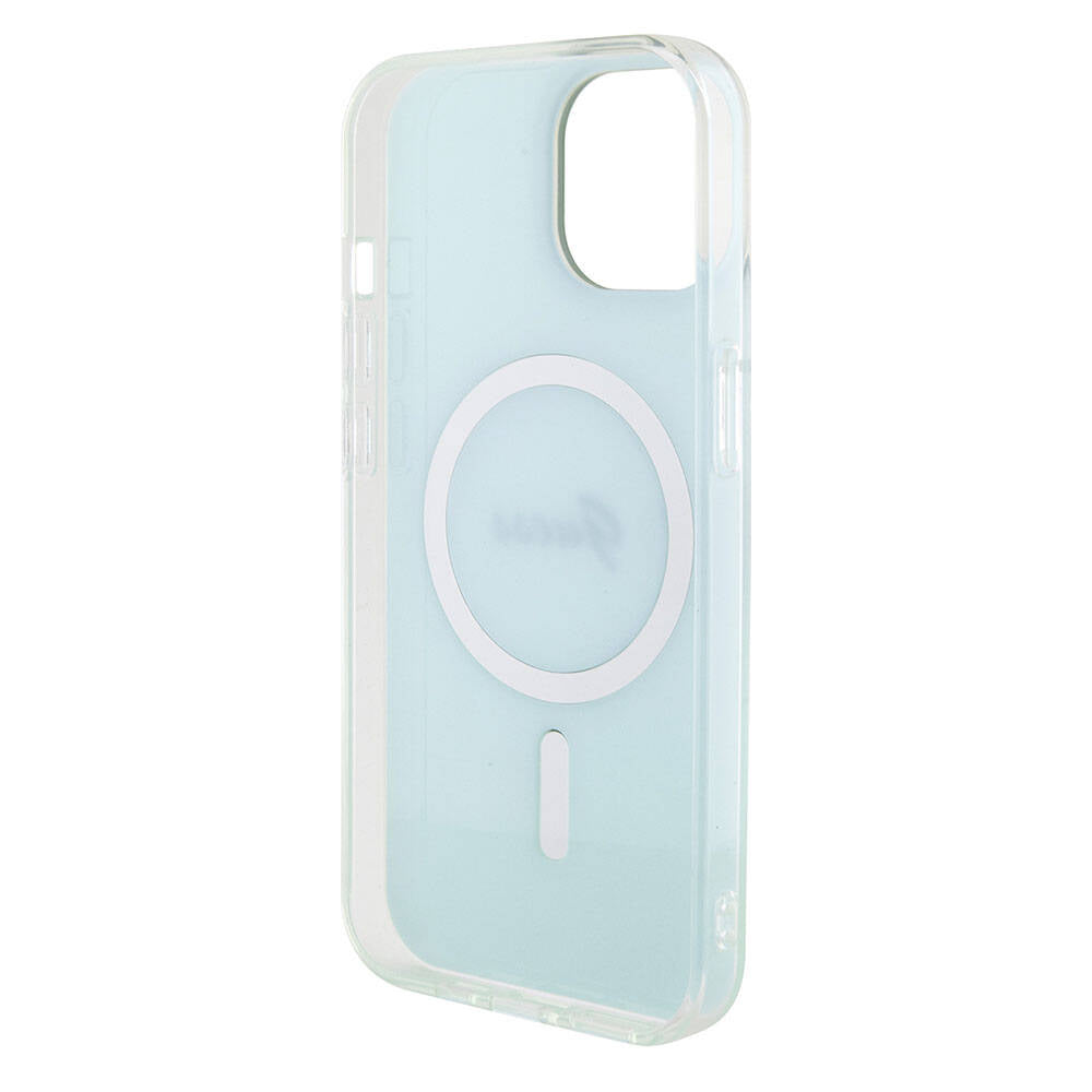 Etui MagSafe dla Apple iPhone 15 Plus, Guess, IML Iridescent, Turkusowy